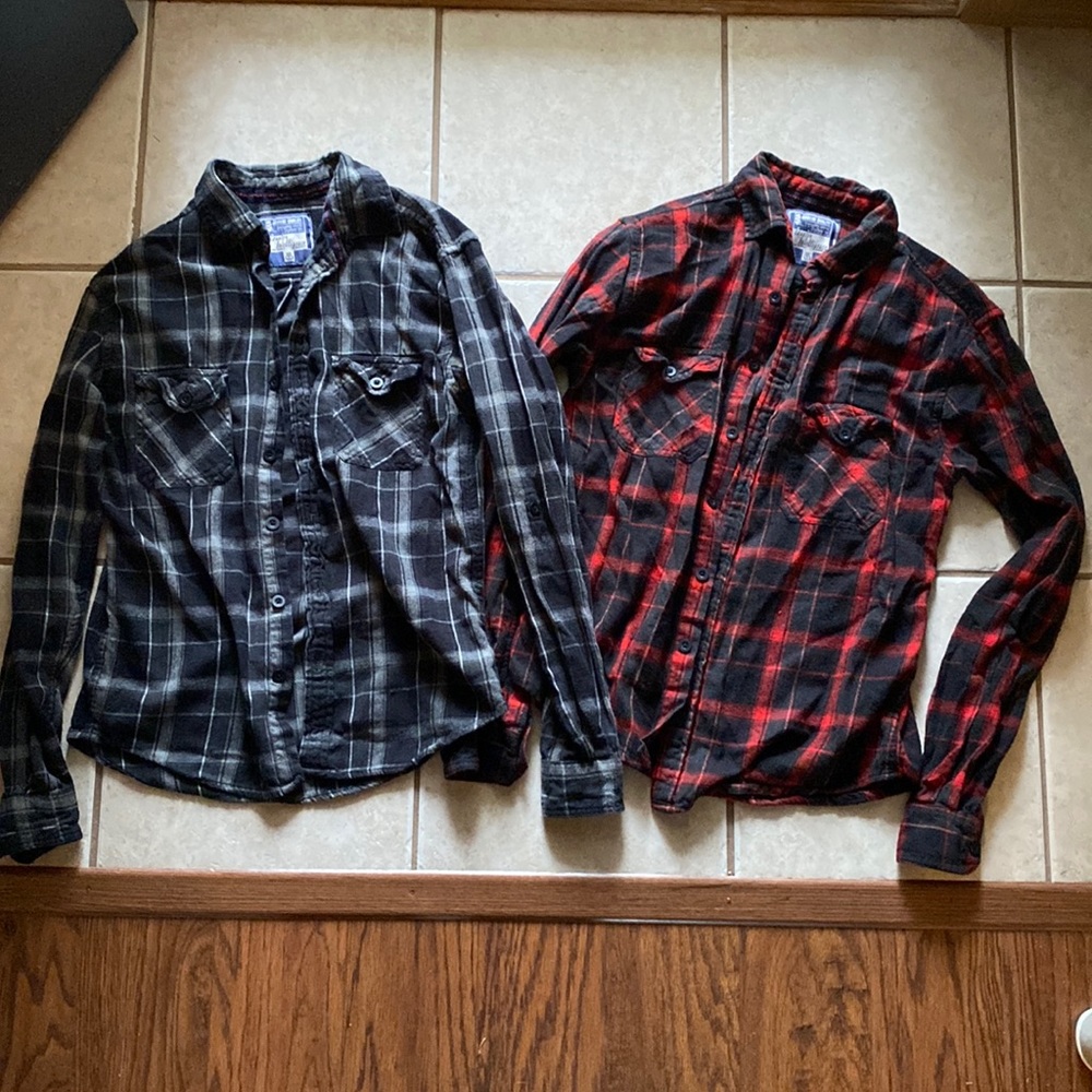 Like New: Bundle of TWO Flannel Button Down Shirts